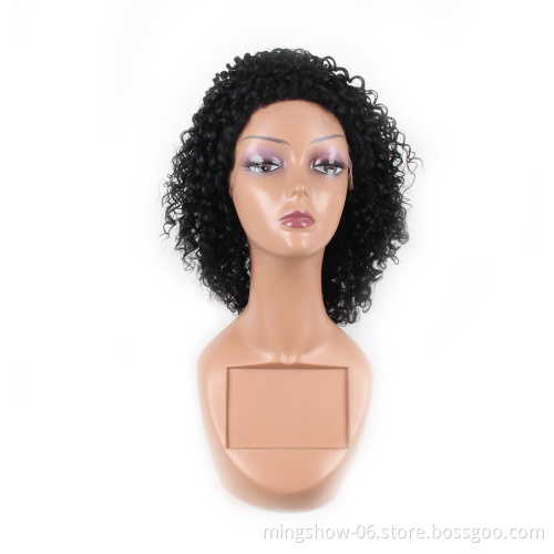 100% human hair short pre-plucked lace front wig